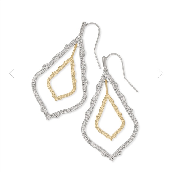 NEW KENDRA SCOTT SIMON DROP MIXED METAL EARRINGS - Picture 2 of 7